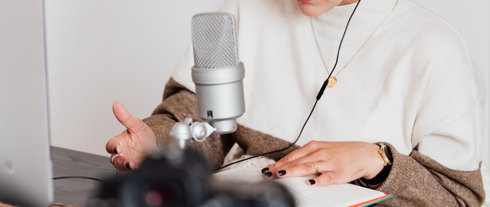 woman recording narration of a story